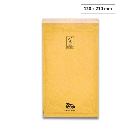 [001352] SOBRES ACOLCHADOS RAYLU DE BURBUJA KRAFT 120 X 210 MM AUTOADHESIVOS – COLOR MARRÓN 