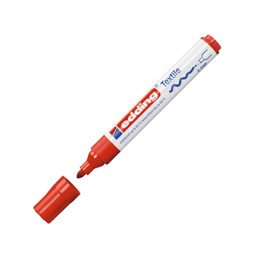 [119576] ROTULADOR EDDING 4500 PARA TELA – ROJO – PUNTA CÓNICA 2-3 MM