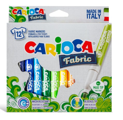 [498337] ROTULADORES CARIOCA FABRIC TELA CAJA 12 COLORES