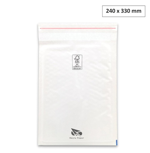 [001841] SOBRES ACOLCHADOS RAYLU DE BURBUJA KRAFT 240 X 330 MM AUTOADHESIVOS – COLOR BLANCO  