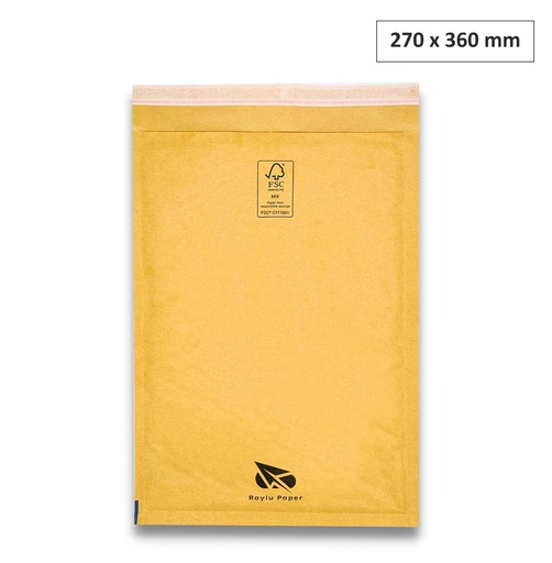 [001358] SOBRES ACOLCHADOS RAYLU DE BURBUJA KRAFT 270 X 360 MM AUTOADHESIVOS – COLOR MARRON 