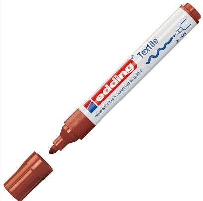 [825834] ROTULADOR EDDING 4500 PARA TELA – MARRON – PUNTA CÓNICA 2-3 MM