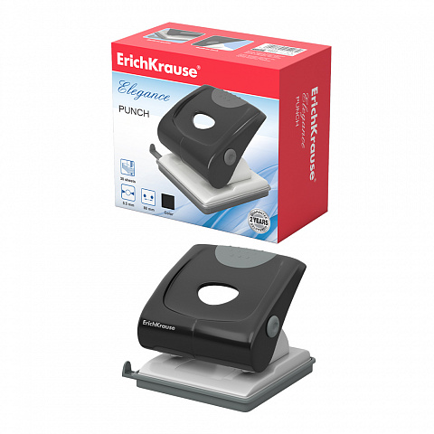 [040448] TALADRO ERICHKRAUSE ELEGANCE CLASSIC – 2 AGUJEROS – 30 HOJAS – NEGRO – CAJA 1 UD