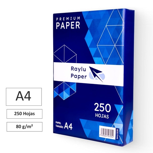 [002473] PAPEL A4 RAYLU PAPER PREMIUM 80GR 250HJ