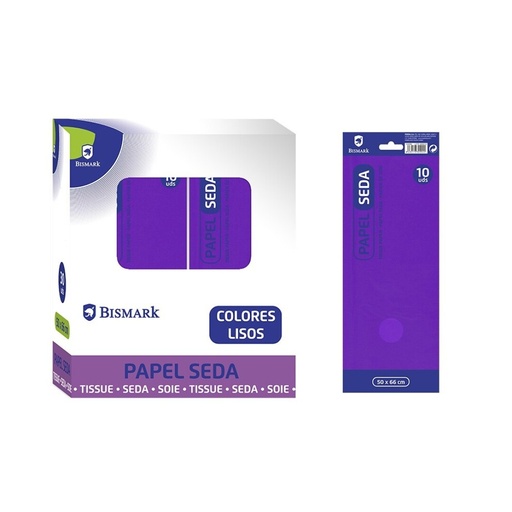 [600162] PAPEL DE SEDA LISO VIOLETA BOLSA 10 HOJAS