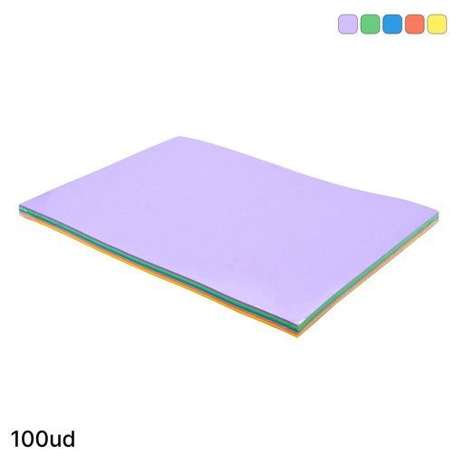 [650302] PAPEL COLOR SURTIDO PASTEL A4 – 80 g/m² – PACK DE 100 HOJAS