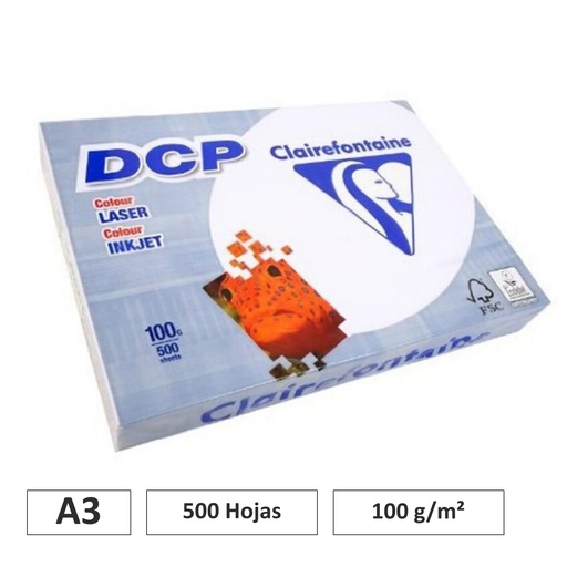 [002270] PAPEL FOTOCOPIADORA CLAIREFONTAINE DIN A3 – 100 g/m² – PAQUETE DE 500 HOJAS