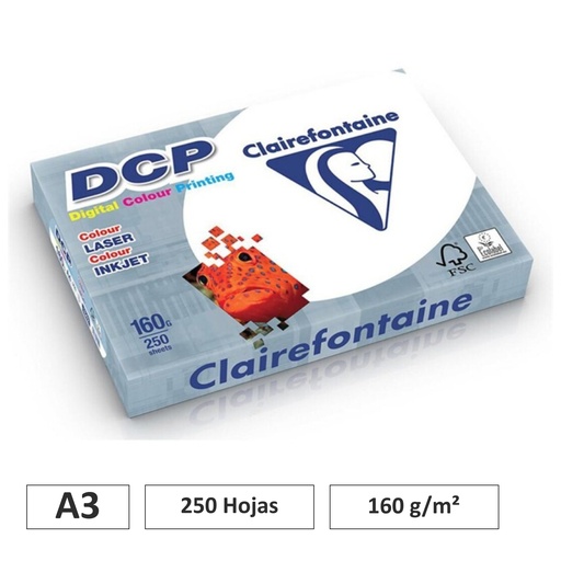 [002288] PAPEL CLAIREFONTAINE DIN A3 160G 250 HOJAS