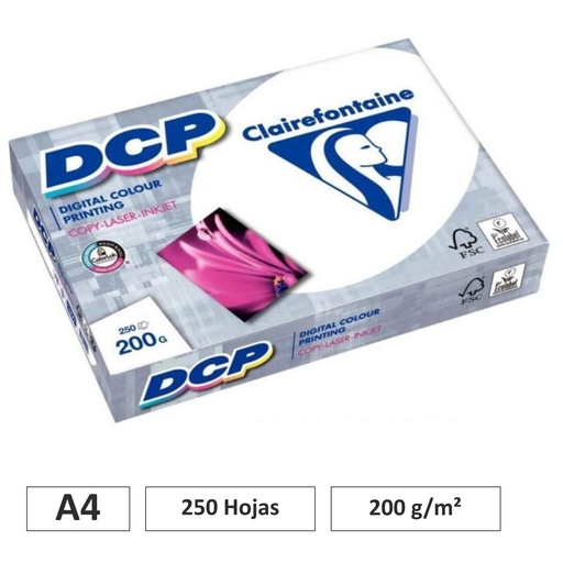 [002558] PAPEL FOTOCOPIADORA CLAIREFONTAINE DIN A4 – 200 g/m² – PAQUETE DE 250 HOJAS