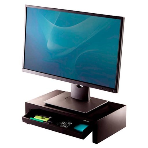 [248983] SOPORTE PARA MONITOR DESIGNER SUITES – AJUSTABLE 3 ALTURAS CON BANDEJA – NEGRO FELLOWES