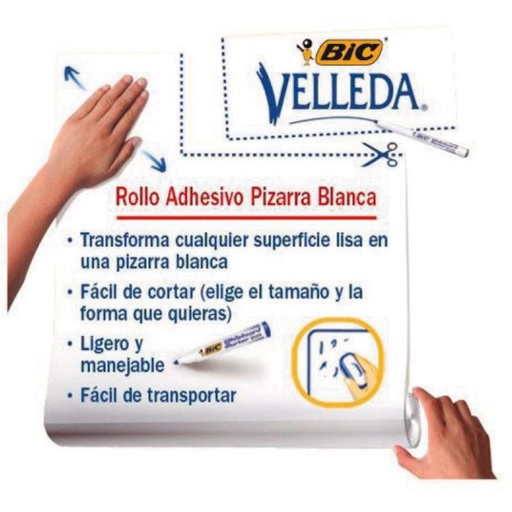 [247682] PIZARRA BLANCA EN ROLLO ADHESIVO VELLEDA 0,45 X 0,5 M (BIC)