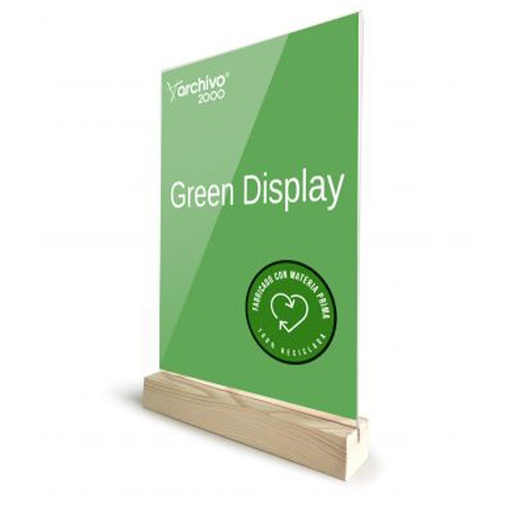 [208007] SOPORTE DE SOBREMESA ARCHIVO 2000 DOBLE CARA A5 VERTICAL CON BASE DE MADERA