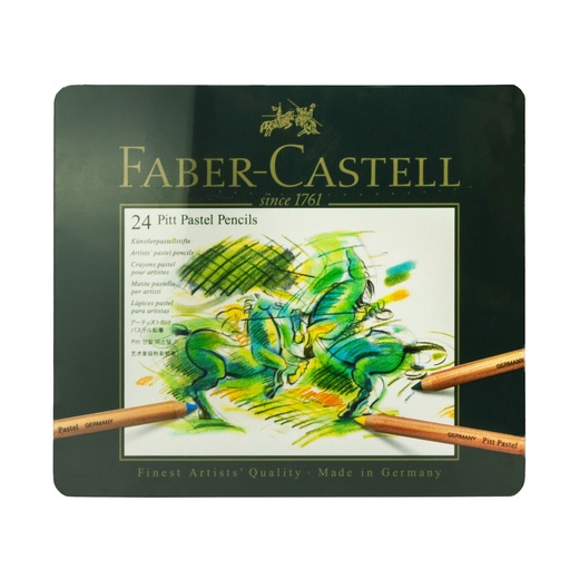 [825127] LÁPICES PITT PASTEL FABER-CASTELL 24 UNIDADES ESTUCHE METÁLICO