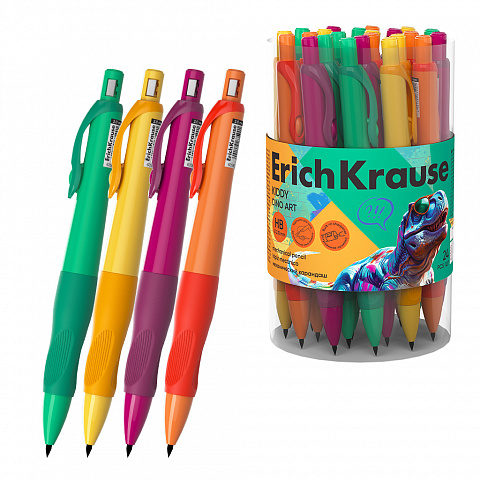 [080960] PORTAMINAS ERICHKRAUSE KIDDY DINO ART – 2,0 MM HB – SURTIDO – TUBO 24 UDS