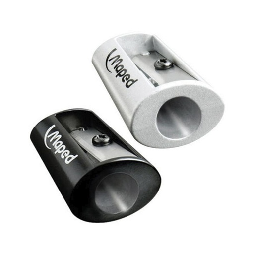 [649123] SACAPUNTAS METÁLICO 1 ORIFICIO (NEGRO/PLATA) MAPED SATELLITE