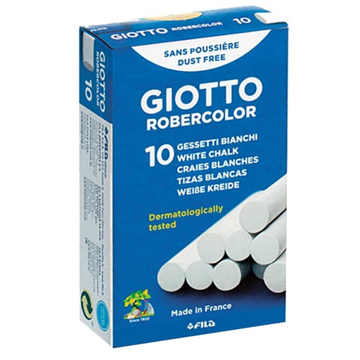 [630010] TIZA BLANCA ANTIPOLVO ROBERCOLOR CAJA DE 10 UNIDADES