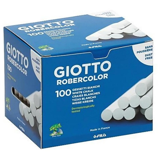 [630011] TIZA BLANCA ANTIPOLVO ROBERCOLOR CAJA DE 100 UNIDADES