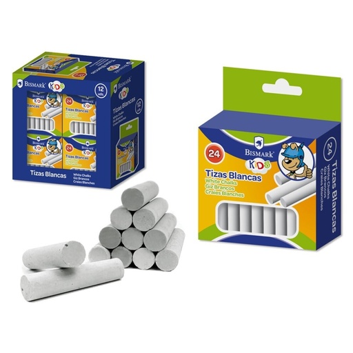 [630777] TIZAS BLANCAS BISMARK KIDS 24 UDS