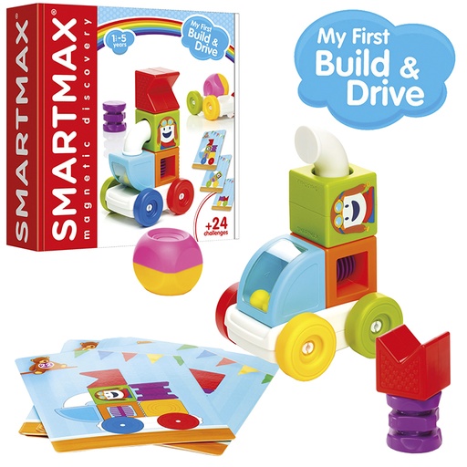 [710556] CONSTRUCCIONES CON IMÁN SMARTMAX MIS PRIMEROS VEHÍCULOS BUILD & DRIVE – JUEGO LUDILO MAGNÉTICO Y RETOS