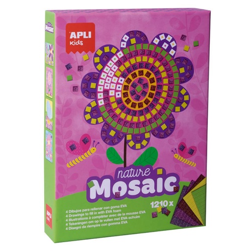 [710268] JUEGO APLI MOSAICO GOMA EVA PRIMAVERA  INFANTIL +4 AÑOS – CREA FIGURAS CON GOMA EVA ADHESIVA PRECORTADA – 8410782139133