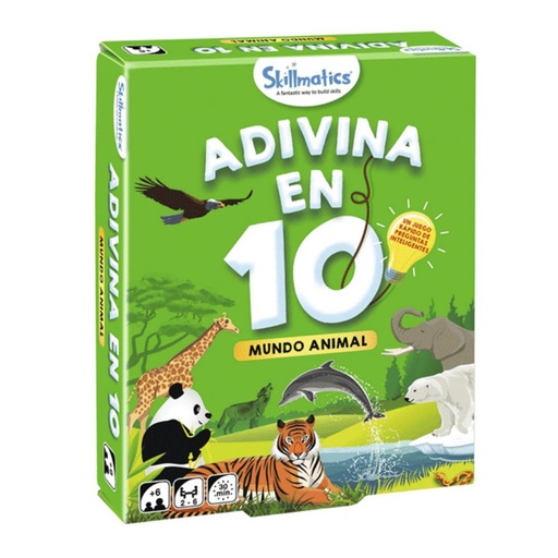 [710424] JUEGO LUDILO ADIVINA EN 10 MUNDO ANIMAL – JUEGO DE CARTAS EDUCATIVO PARA NIÑOS Y ADULTOS (+8 AÑOS)