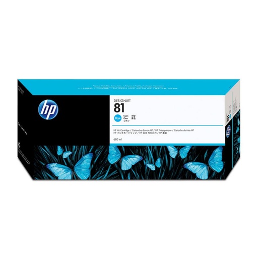 [165477] HP DESIGNJET 5000/5500  CARTUCHO CIAN Nº81, 680ML. TINTA PARA INTERIOR.