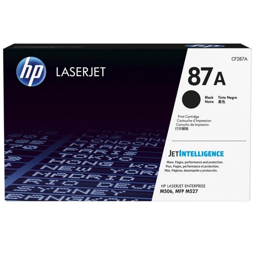 [165828] HP TONER LASERJET ENTERPRISE M501/506DN/M527 NEGRO 87A 9.000 PAGINAS