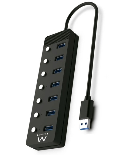 [167178] HUB EWENT EW1147 USB 3.0 A 7 PUERTOS CON INTERRUPTOR Y ALIMENTACIÓN
