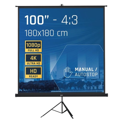 [800318] IGGUAL PANTALLA 100" 180X180 CM CON TRÍPODE + BOLSA