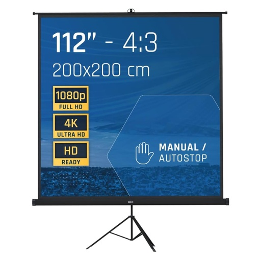 [800319] IGGUAL PANTALLA 112" 200X200 CM CON TRÍPODE + BOLSA