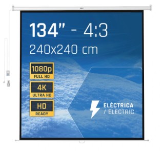 [800399] IGGUAL PANTALLA ELÉCTRICA 4:3 134" 240X240 CM