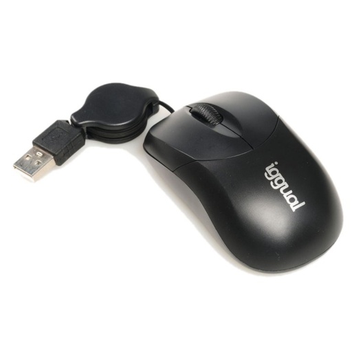 [800270] RATÓN RETRÁCTIL IGGUAL COM-BASIC-800DPI NEGRO