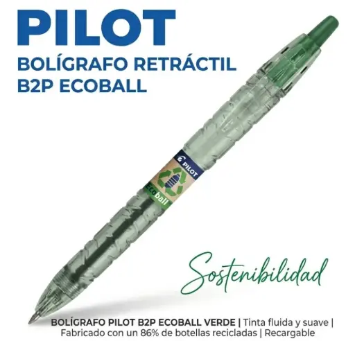 [120108] BOLÍGRAFO PILOT ECOBALL B2P VERDE