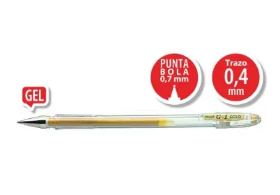 [120088] BOLÍGRAFO PILOT G-1 0,7 MM ORO · TINTA GEL · CAPUCHÓN