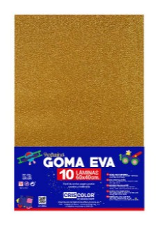 [825391] HOJAS DE GOMA EVA CON PURPURINA  – LÁMINAS UNICOLOR (ORO – 40x60x0,2 CM)