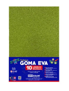 [825413] HOJAS DE GOMA EVA CON PURPURINA  – LÁMINAS UNICOLOR (VERDE CLARO– 40x60x0,2 CM)