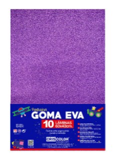 [825141] HOJAS DE GOMA EVA CON PURPURINA  – LÁMINAS UNICOLOR (VIOLETA – 40x60x0,2 CM)