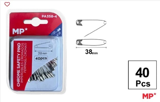 [825034] IMPERDIBLE METÁLICO PLATEADO 38MM PACK 40 UDS