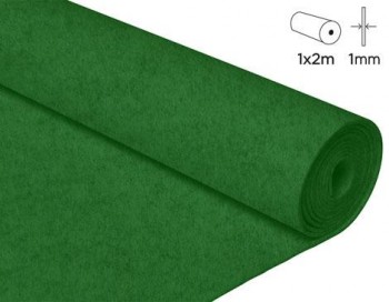 [650376] INNSPIRO FIELTRO ACRÍLICO VERDE FUERTE  ROLLO 100 X 200CM X 1MM 160GR/M²
