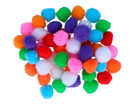 [825105] POMPONES DE POLIPROPILENO MIX 25 MM BOLSA 50 UDS