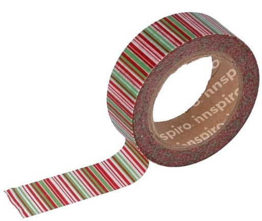 [825661] CINTA MASKING TAPE WASHI RAYAS DE COLORES 15 MM × 10 M – SERIE FLORAL