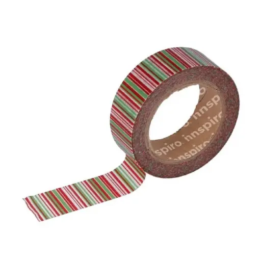 [825661] CINTA WASHI RAYAS DE COLORES 15MM×10M FLORAL