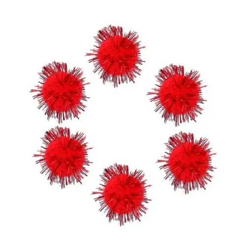 [825662] POMPON BRILLANTE ROJO 25MM 20 UDS