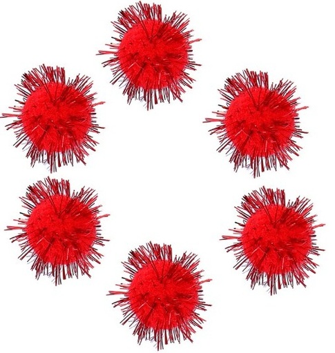 [825662] POMPON BRILLANTE ROJO 25MM 20UD