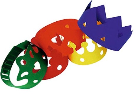 [825665] CORONAS DE PLÁSTICO 10 UDS COLORES SURTIDOS ADAPTABLES PARA DECORAR