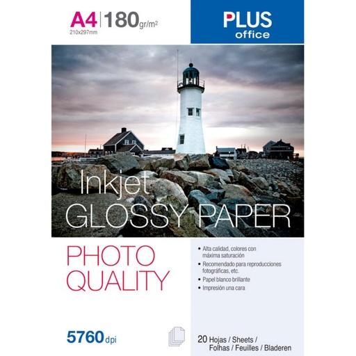 [001646] PAPEL FOTOGRÁFICO EVERYDAY A4 180 g/m² – PACK 20 HOJAS