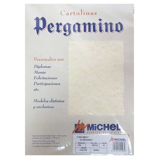 [002917] PAPEL PERGAMINO DIN A4 TROQUELADO 150 g/m² – COLOR PARCHMENT TOPACIO – PACK 25 HOJAS