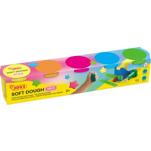 [825558] PASTA DE MODELAR BLANDIVER 5 COLORES NEÓN ×110 GRAMOS