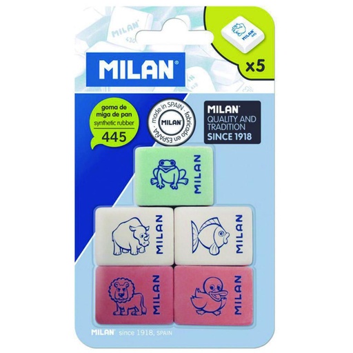 [120038] GOMA DE BORRAR MILAN 445 MIGA DE PAN BLÍSTER 5 UNIDADES