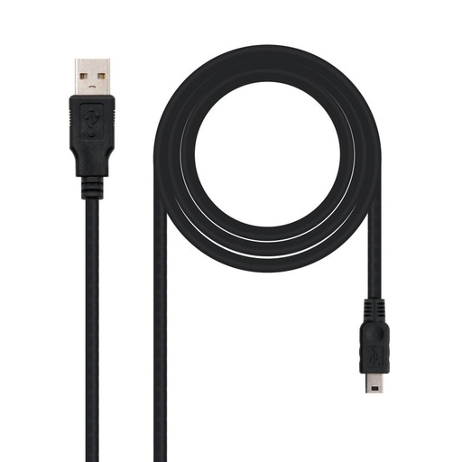 [800401] NANOCABLE CABLE USB 2.0 TIPO A-M A MINI USB 5PIN-M – 1 M, NEGRO